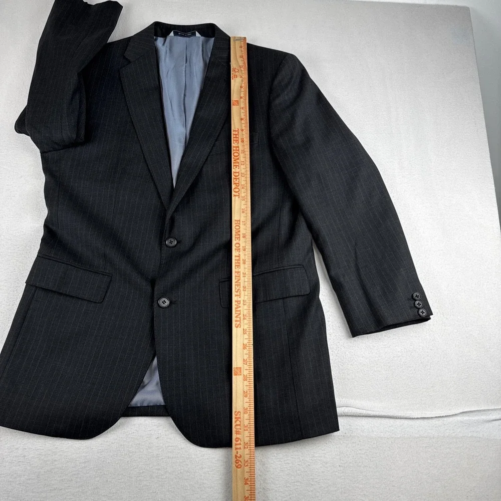 Samuel Windsor Mens Pinstripe Charcoal Blazer 40R 100% Wool #BV22J Office